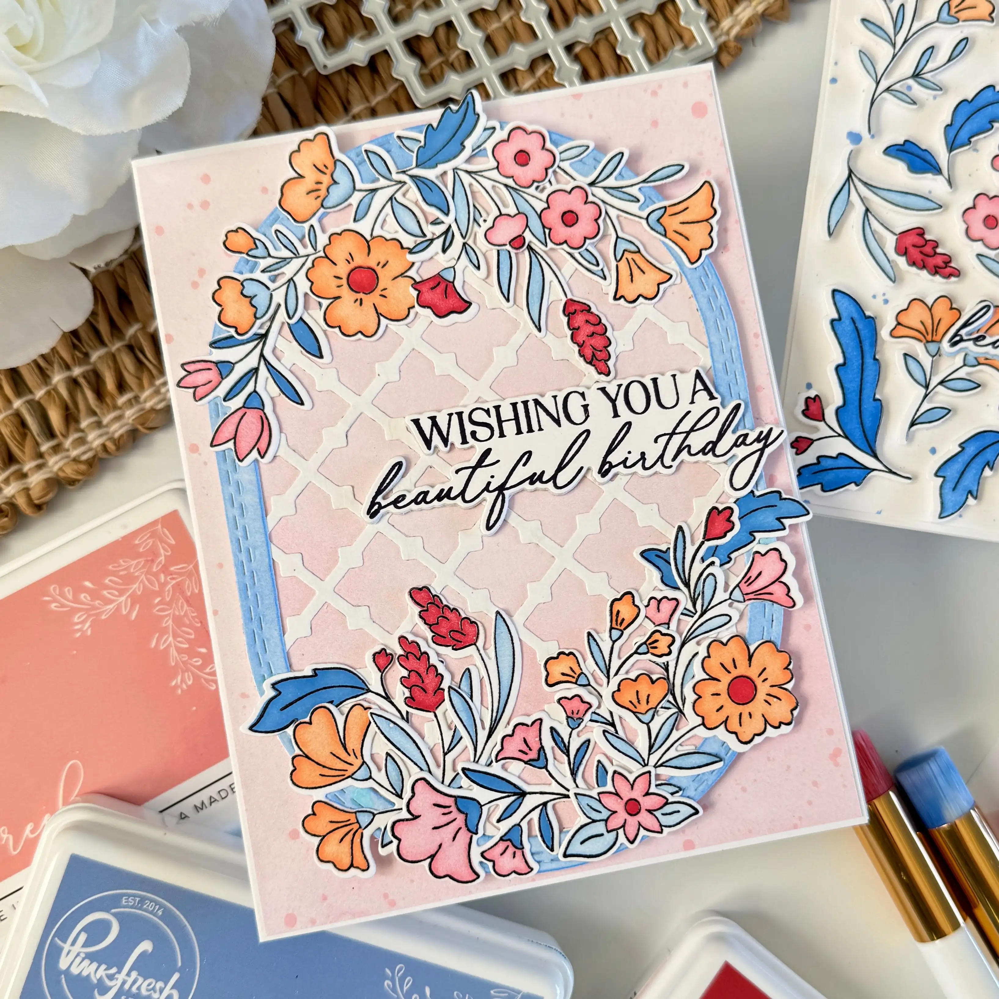 핑크 프레시 와일드플라워 엘레강스 메탈 커팅 다이 스탬프 핫 포일 스텐실 DIY 스크랩북 핸드메이드 포토 앨범 2025년 11월 신제품