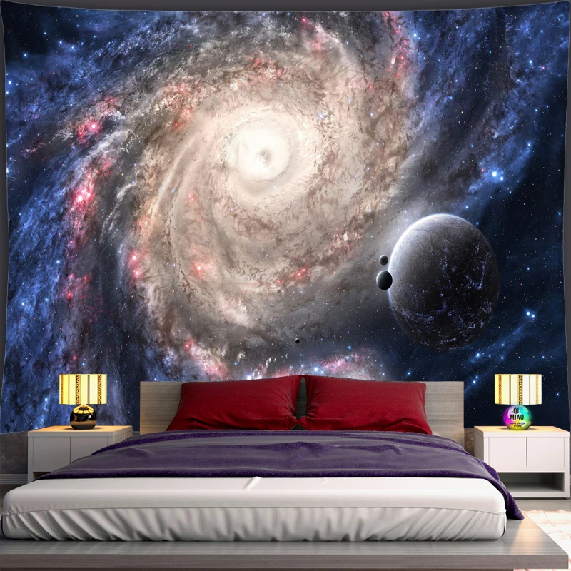 Weltraum Galaxy Universum Wandteppich Home Decor Planet Wandteppiche Sterne Wandbehang Wandbild für Schlafzimmer Astronaut Home Dekoration – Detail 5