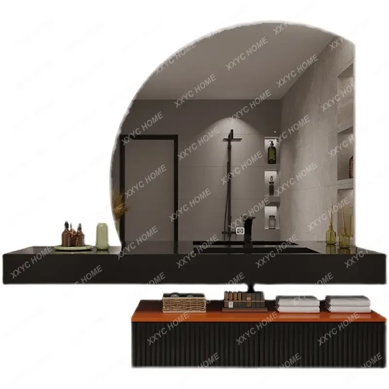 Stone Plate Whole Washbin Bathroom Cabinet Combination Simple Modern Bathroom Table Washbasin Cabinet