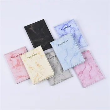 Moda donna uomo copertina per passaporto in pelle pu stile marmo ID da viaggio carta di credito porta passaporto pacchetto portafoglio borsa borse custodia