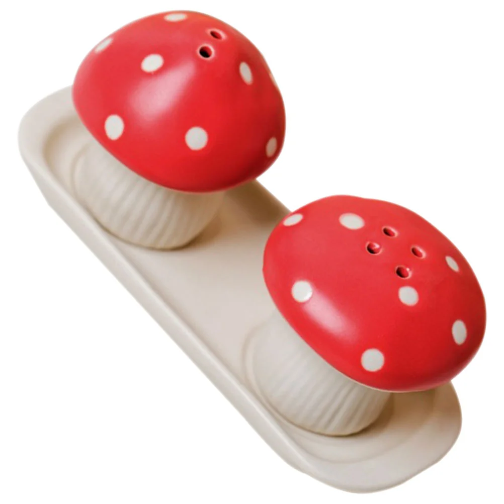 

Mushroom Salt And Pepper Shakers Set Cute Ceramic Mushroom Canister Set Red Salt Pepper Shaker Set Salt Sugar Seasoning