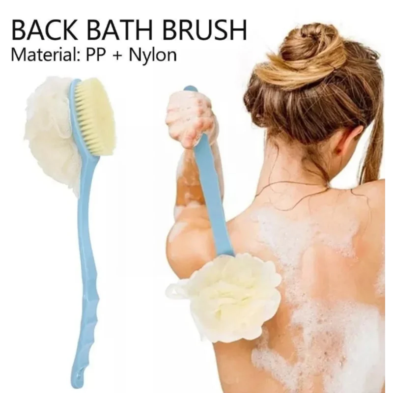 Soft Exfoliating Body Scrubber Shower Scrubs Long Handle Bath Brush Exfoliator Skin Massager Cleaning Brush Bathroom Accessories double sided bath brush long handle shower brush body exfoliating massage brush back scrubber bathing tools bathroom supplies