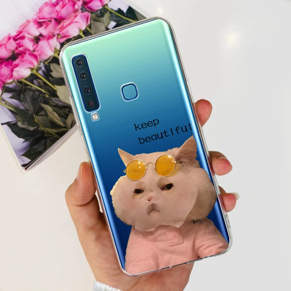 Floral Clear Soft TPU Silicone Phone Case - Elegant Protective Cover for Samsung Galaxy A9 2018