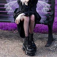 Punk Style Women Boots Lace-up Heel Height Platform Shoes Woman Gothic Ankle Rock Boots Metal Decor Man And Woman Sneakers 2025 - Image 6