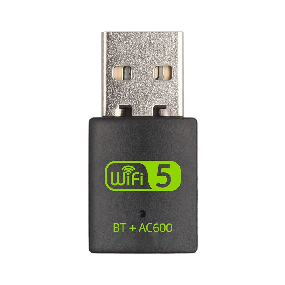 Dual Band 600Mbps USB WiFi & Bluetooth Adapter - 2-in-1 Wireless Network Dongle, Driver-Free