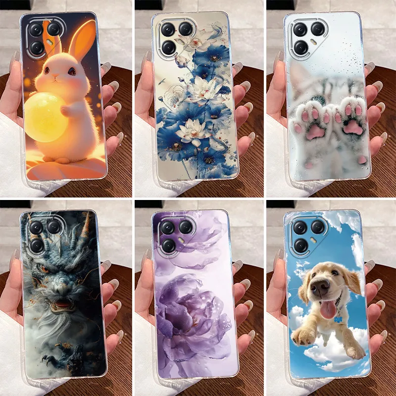 Aesthetic Luxury Soft Silicone Transparent TPU Phone Case Back Cover