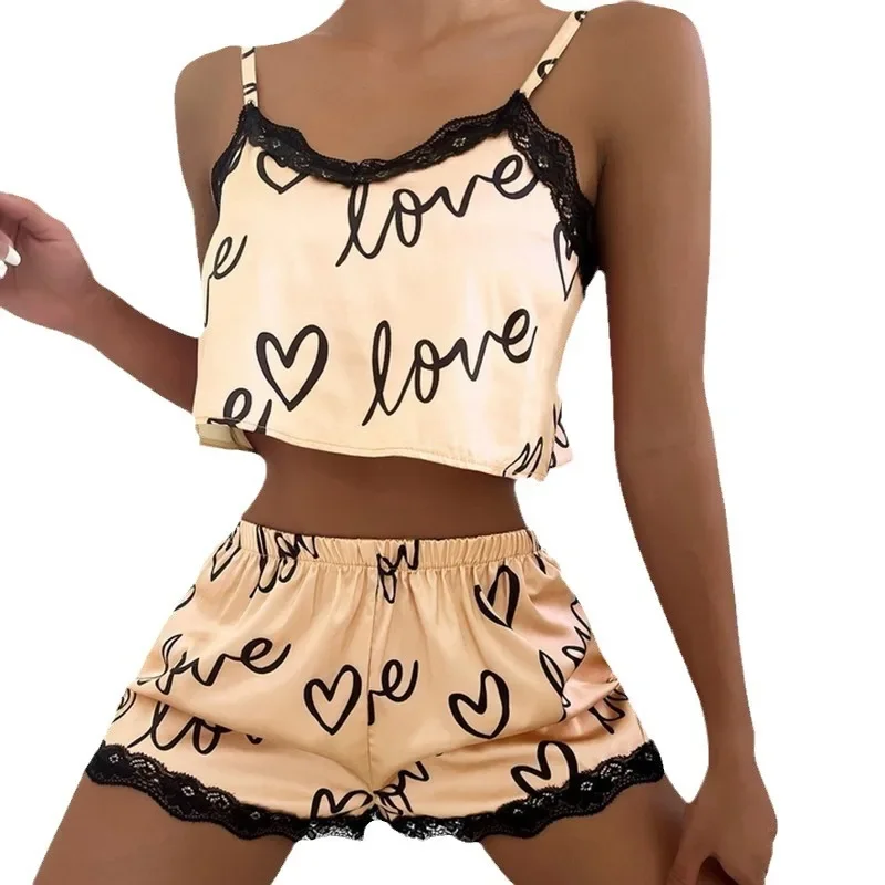 Women Pajamas Set Two Piece Set of Women's Pajamas Shorts Set Home Clothes