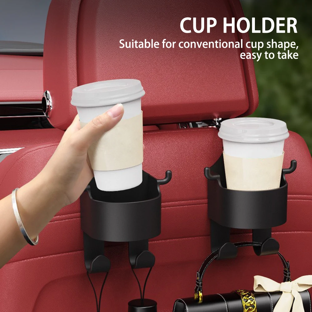 Car Seat Headrest Hook Hanger Storage Organizer Universal with Cup Holder Water Cup Holder For Handbag Car Accessories