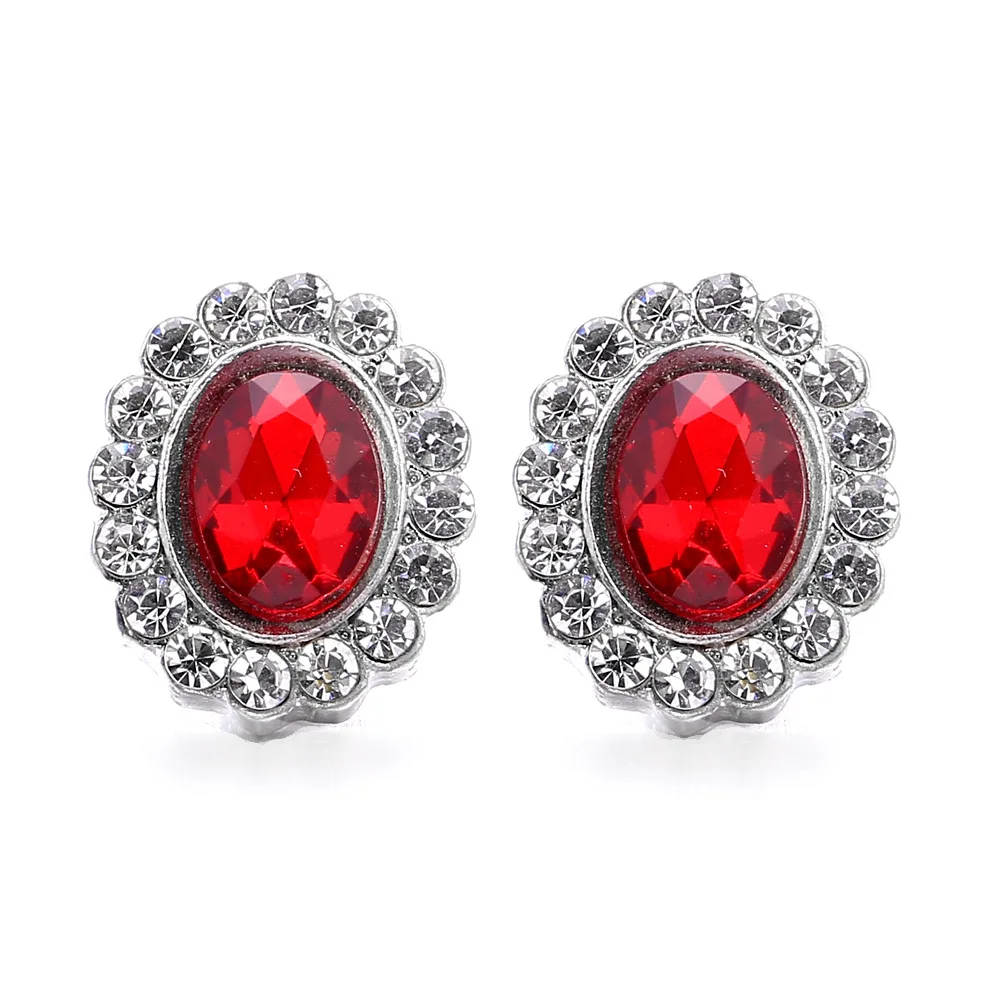 20pcs New 12mm Snap Buttons Jewelry Oval Metal Rhinestone 12mm Snap Buttons Bracelets Necklaces