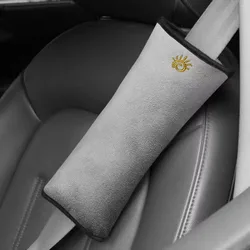 Toddler Car Seat Cushion with Adjustable Strap & Head Protector - Plush Safety Belt Positioner Cover (1pcs)