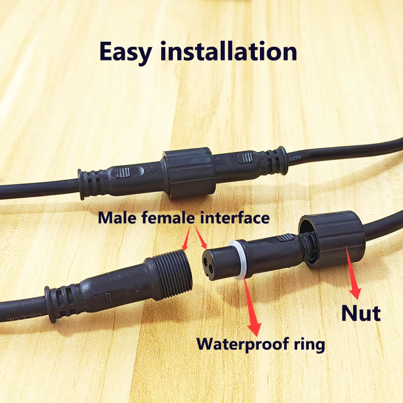 방수 와이어 커넥터 2/3/4/5/6핀 플러그 소켓(0.5-1.5mm² 케이블 포함) LED 조명 및 실외 장치용 정격 전기 조인트