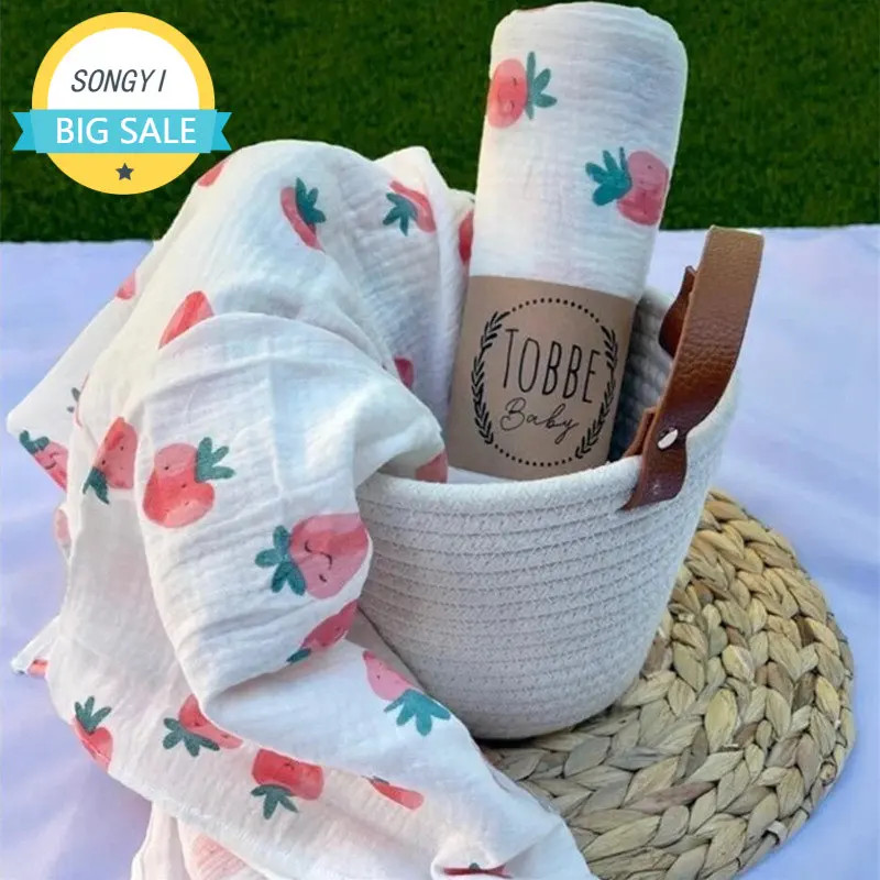 120x120cm Muslin Cotton Print Baby Blankets Newborn Swaddle Wrap