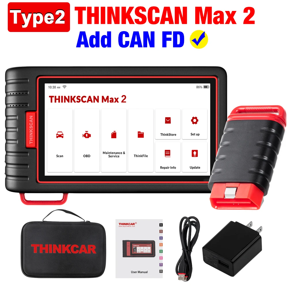 automotive engine analyzer Thinkcar Thinkscan Max auto car Diagnostic Scan Tools full System OBD2 Scanner 28 Reset TPMS IMMO ECU Coding PK ThinkTool Mini car battery checker Diagnostic Tools