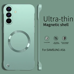 Thin Luxury Frameless Micro - Frosted Magnetic Phone Case - Original Tough Back Cover for Galaxy A37 (Green)