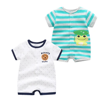 2Pcs/lot Brand Summer Baby Girl Clothes Cotton Jumpsuit Baby Clothing Short sleeve  Infant Boys Clothes 0-24M Baby Rompers 3