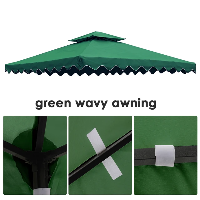Parte superiore della tenda per gazebo da 3 * 3 m, parte superiore della tenda per protezione solare con protezione UV esterna, può essere utilizzata per eventi all'aperto di matrimoni nel patio del giardino 1