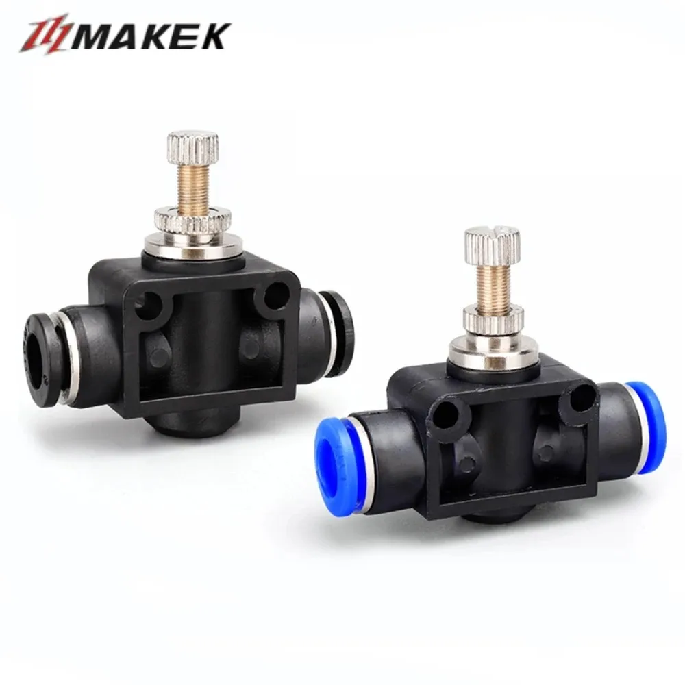 

SA Throttle Valve 4mm 6mm 8mm 10mm 12mm Air Flow Control Valve Pipe Water Hose Pneumatic Manual Valve Push in Connector