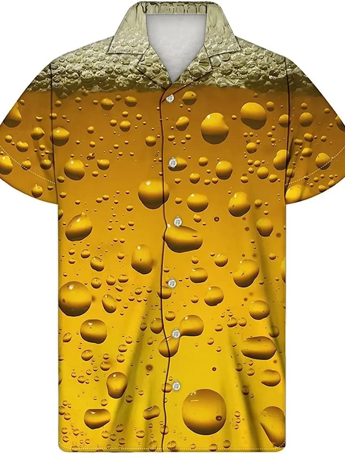 thumbnail image 1 of Camisa de hombre Camisa hawaiana de verano Estampados gráficos Cerveza Vuelta hacia abajo Casual Manga corta Estampado Botones Ropa Ropa Tropical, 1 of 4