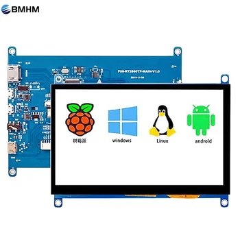 라즈베리 파이용 LCD 디스플레이, HDMI 지원, 멀티 시스템 정전식 터치 스크린, 1024x600 해상도 호환, 7 인치