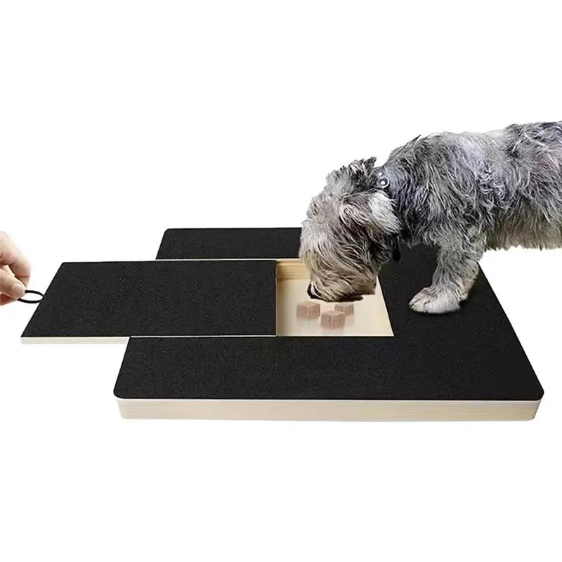 Dog Nail Scratch Board Nail Trim Pad Pull-Out Wooden Pet Scratching Board Toy Built-in Treat Box Dog Sandpaper Board Scratcher 4