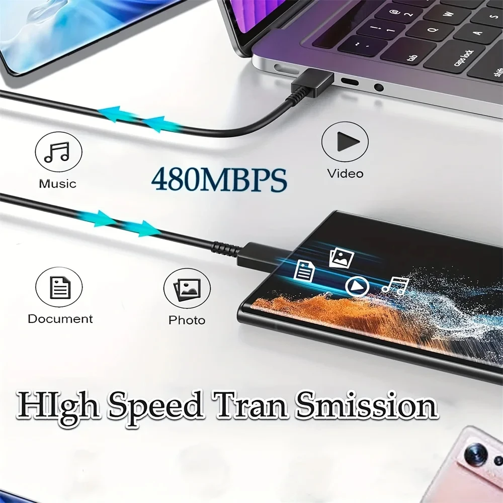 Phone Charger PD 45W Fast Charing Charger Plug with C to C Cable For Samsung Phones and iPhone15