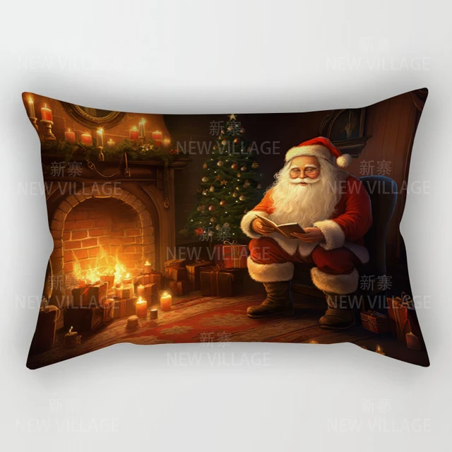 Juste de coussin décorative pour la maison, décor de salon, chambre à coucher, lit, joyeux Noël, hiver, 48x74 cm, 30x50cm, 40x60cm, 50x70cm 5