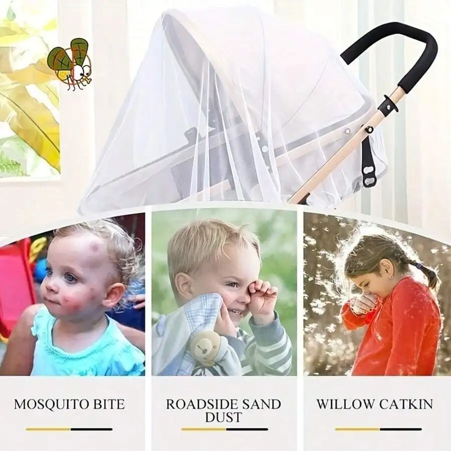 Mosquito Net For Baby Stroller Summer Pram Insect Shield Net Infants Pushchair Cart Safe Protection Mesh Pram Accessories