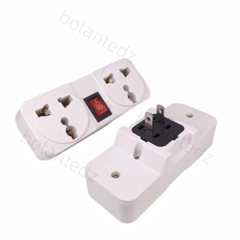 Plug Adapter White Portable 250V 6/10A Universal Travel Adaptor Socket Europe Extension Socket Power Converter Plug With On Off Light Switch Electrical Socket Power Socket Plug Outlet Extender Power Extension Plug Extension Sockets