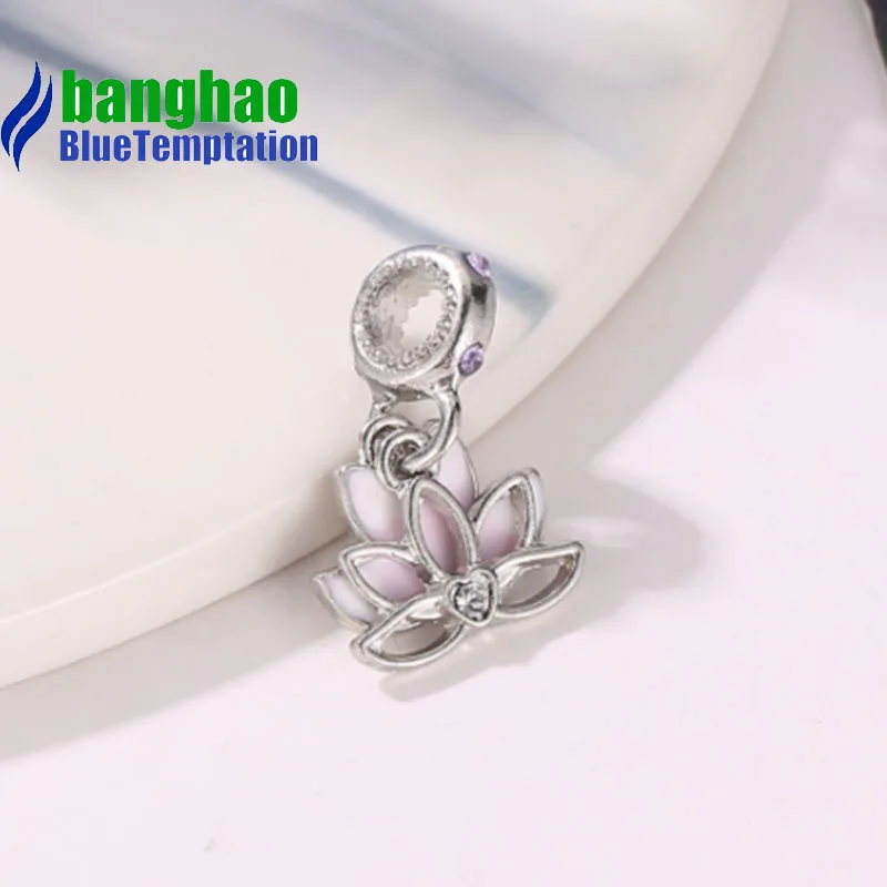 wholesale DIY Fashion Lotus flower Charm for making accessories for jewelry alloy pendants bracelets beads DGB670