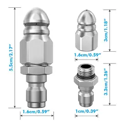 High-Pressure Stainless Steel Water Jet Sprayer Nozzle for Efficient Sewer Cleaning (1 Front 6 Rear)
