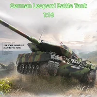 1:16 Henglong 3889 German Leopard Heavy Tank Simulated Sound Effect Metal Rocker Arm Remote Control War Car 1