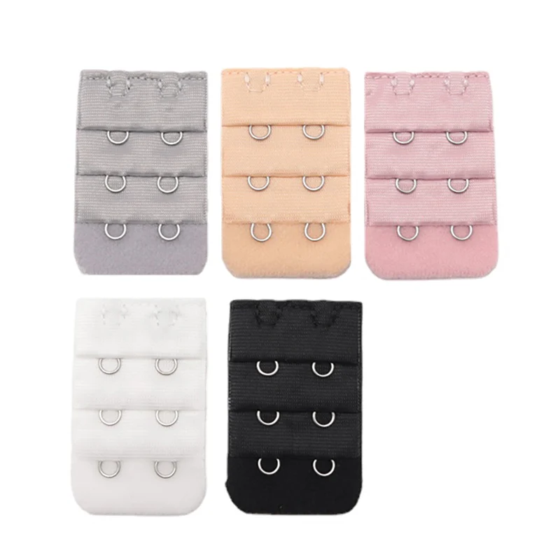 5Pcs/set 2 Rows 3 Hooks Adjustable Hook Bra Extender Clip Lengthened Intimate for Women Elastic