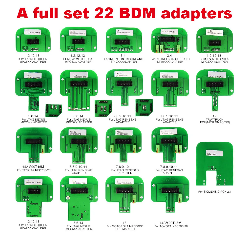 

Full Set 22pcs BDM Adapters BDM Frame for KTAG KE-SS FG-TECH BDM100 Probe LED ECU Programmer Chip Tuning Tool High Quality