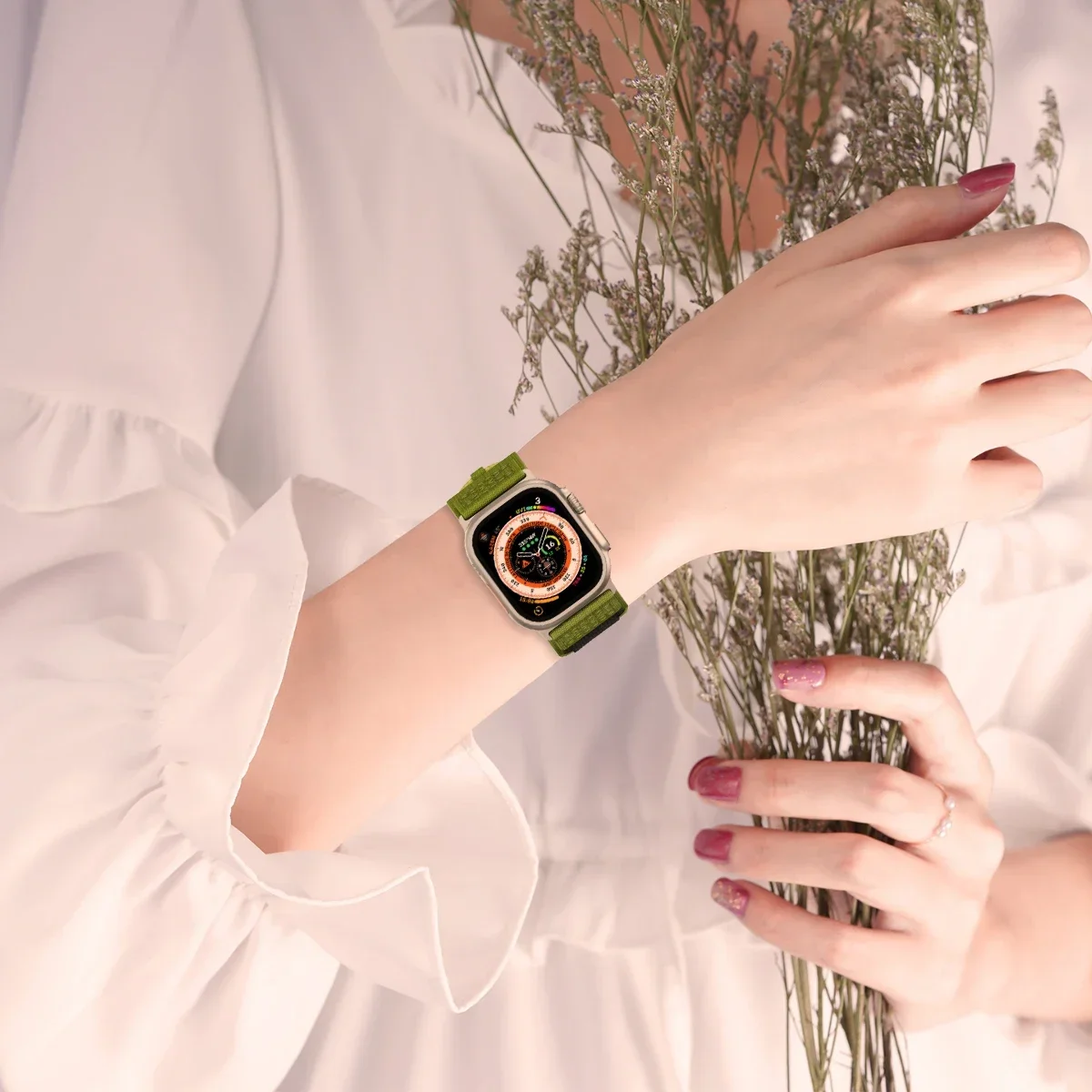 애플 워치용 스포츠 나일론 스트랩, 울트라 2 1 밴드, 49mm, 44mm, 42mm, 우븐 루프 팔찌, 아이워치 시리즈 9, 8, 7, 45mm, 6, 5, 4 se 밴드
