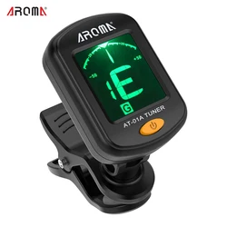 Rotatable Clip-On LCD Display Guitar Tuner with Chromatic Functions (AROMA OPP AT-01A)