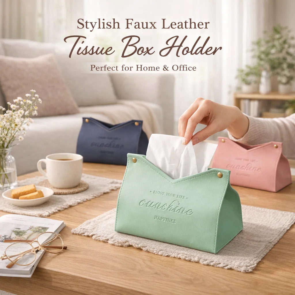 Leather Tissue Box Storage Container For Kitchen Living Room Home Decor Minimalist Solid Color Napkin Holder Boxes