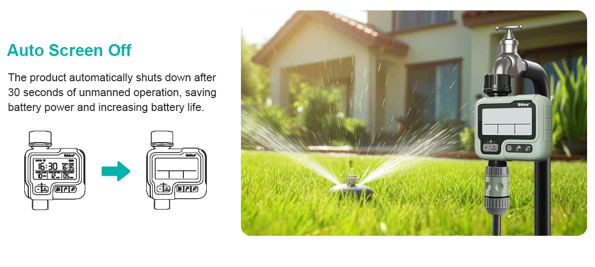 Eshico HCT-322 Bewässerungstimer für Garten - Einfach zu Installierendes Wassersparendes Bewässerungssystem für Saisonale Nutzung – Detail 5
