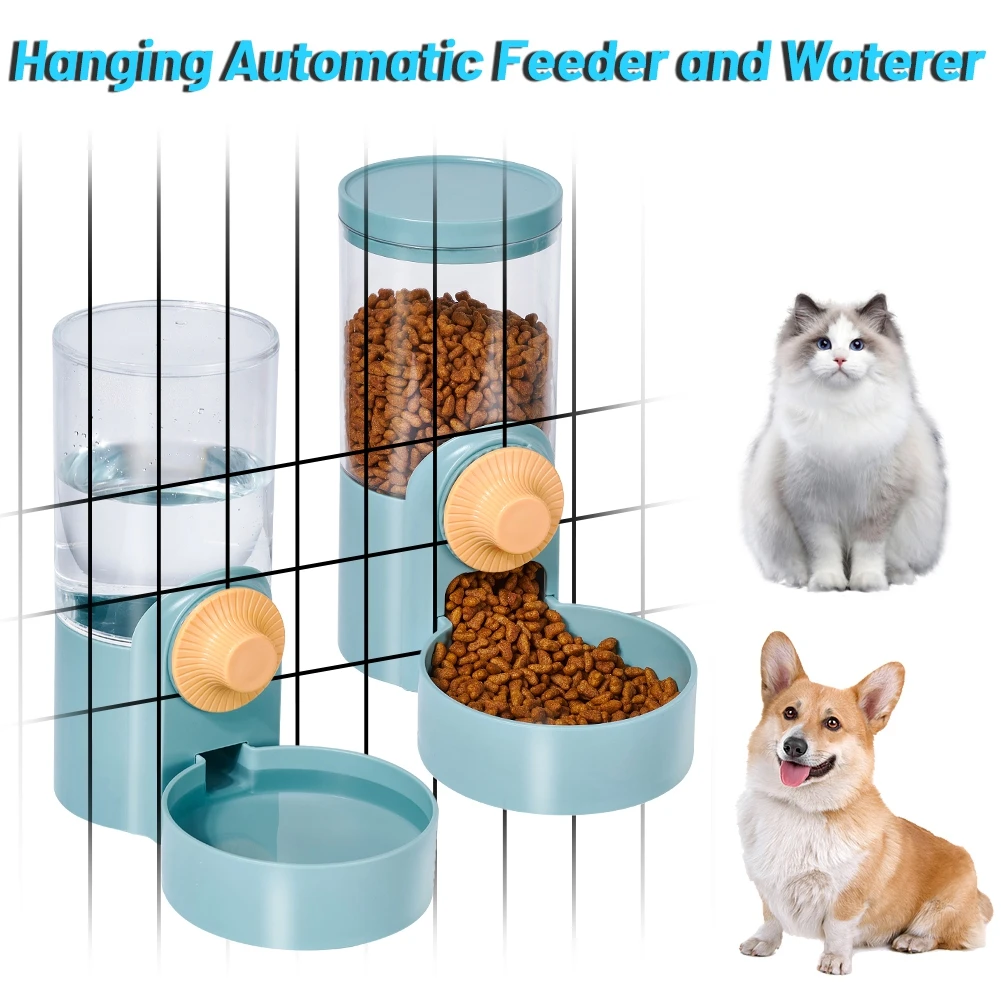 

1L Automatic Pet Food Feeder Water Dispenser Hanging on the Cage Feeding and Drinking Dog Cat Bowl Pets Supplies Cat Food Bowel