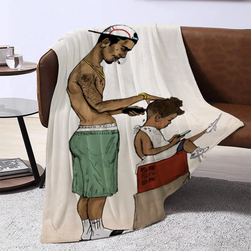 

Barber Shop Sign Furry Fleece Blanket Fluffy Soft Blankets & Throws Double Bed Blankets for Decorative Sofa Summer Comforter