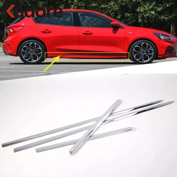 

For Ford Focus 2019 2020 2021 2022 2023 Chrome Side Door Body Trim Door Panel Streamer Molding Strip Car Exterior Accessories