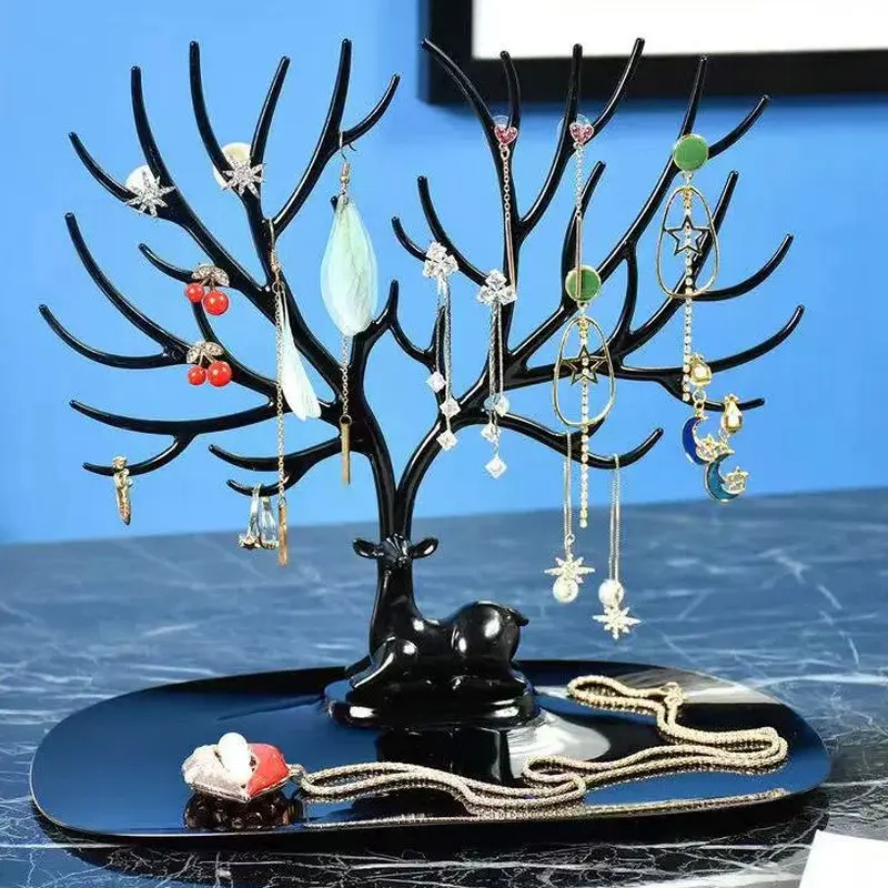 Deer Earrings Necklace Ring Pendant Bracelet Jewelry Display Stand Tray Tree Storage Racks Organizer Holder Make Up Decoration