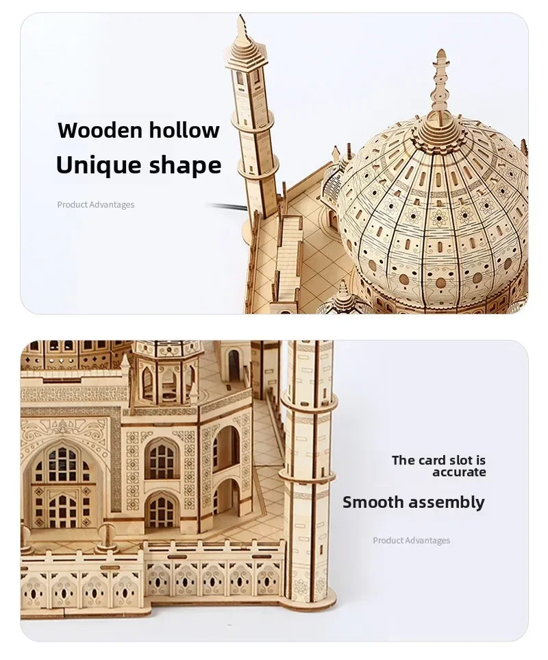 Step by step assembly process wooden puzzle suitable all ages