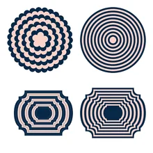 

2022 New Nesting Scallop Circles Label Dots Metal Cutting Dies Diy Embossing Paper Photo Album Cards Scrapbook Decorate Die Cut