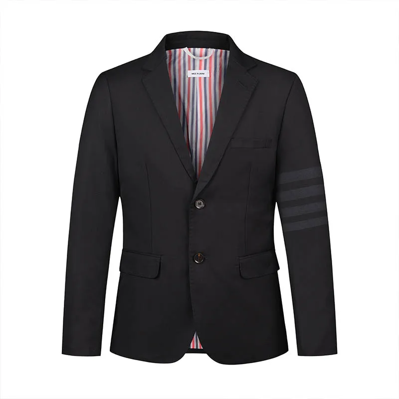 

6361-2023 Suit male Korean version of trendy youth slim handsome West uniform set British style striped casual jacket