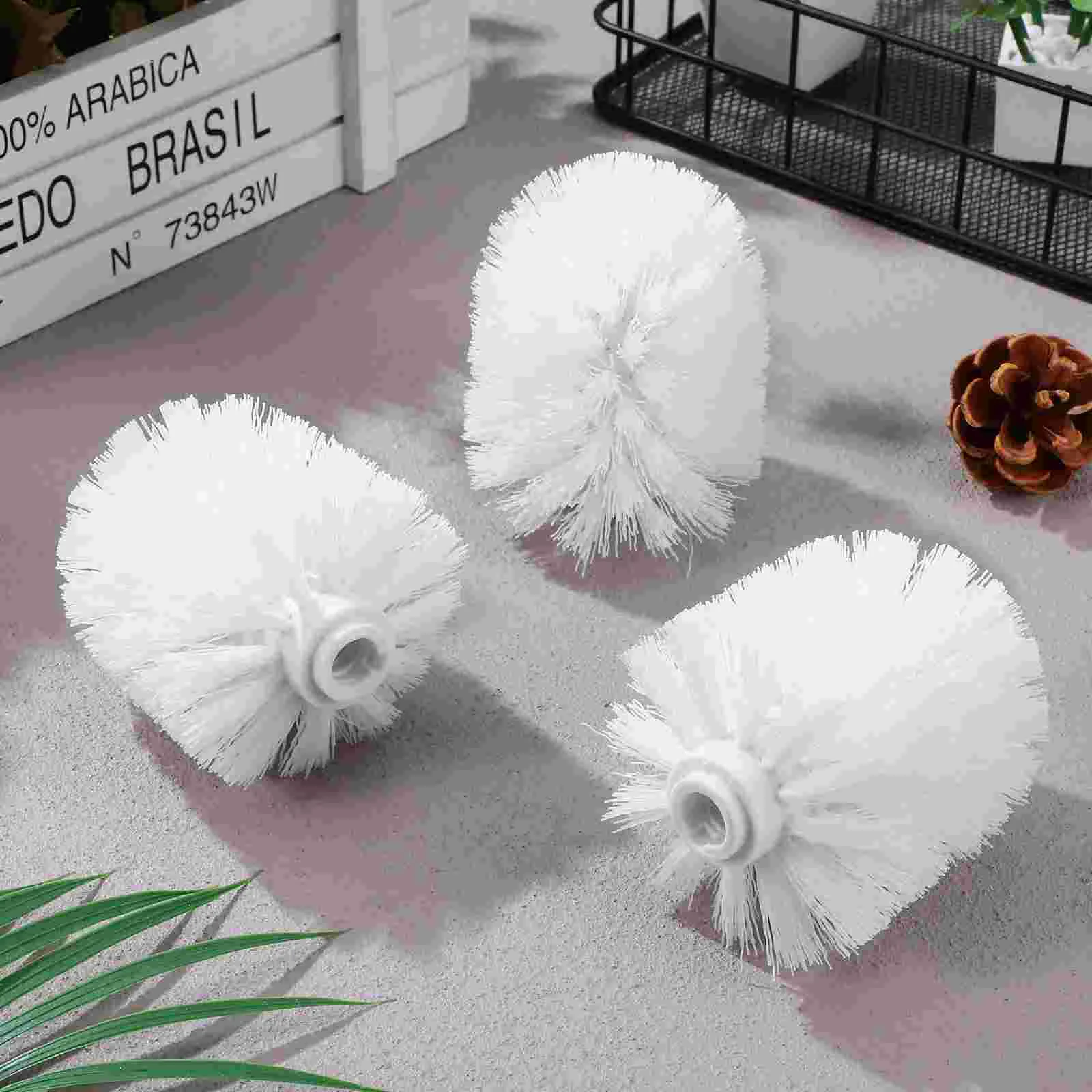 Toilet Bowl Cleaner Brush Bathroom Replacement Cleaning Scrubber Accessories Bracket Refill 5 Pcs