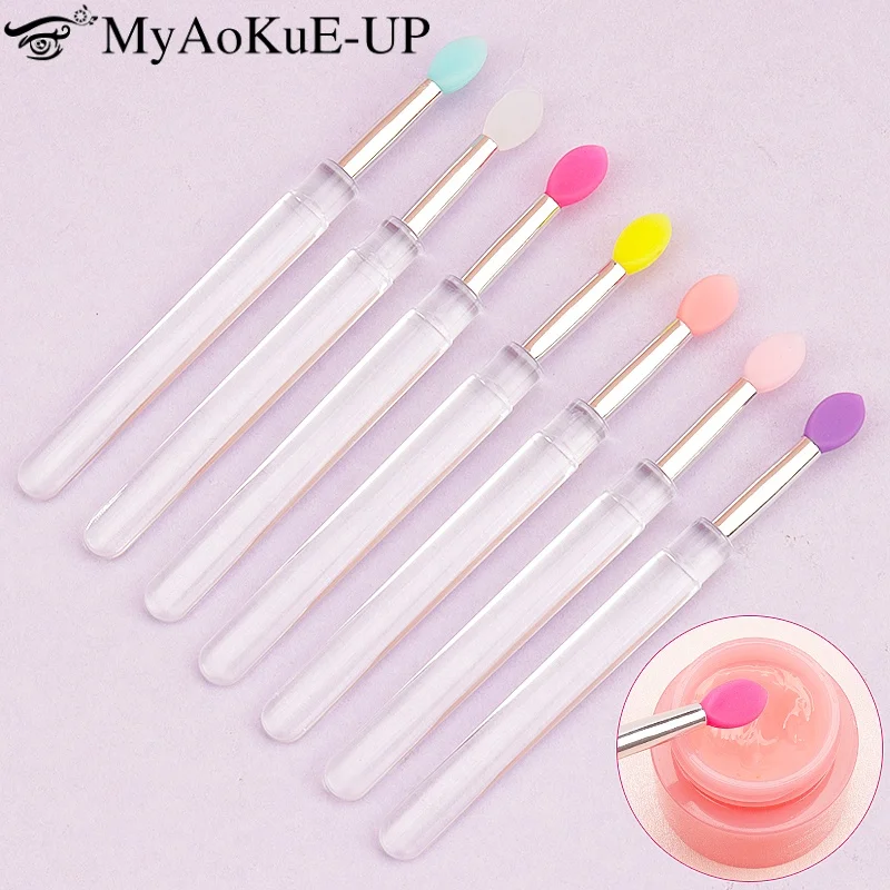 Enhanced Product Title: 5-Piece Portable Silicone Lip Brush Set with Cover – Soft Multifunctional Lip Applicator and Makeup Tool