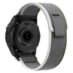 Trail Nylon Loop Strap - Durable Outdoor Bracelet Band Replacement - QuickFit 20mm (Green with gray)