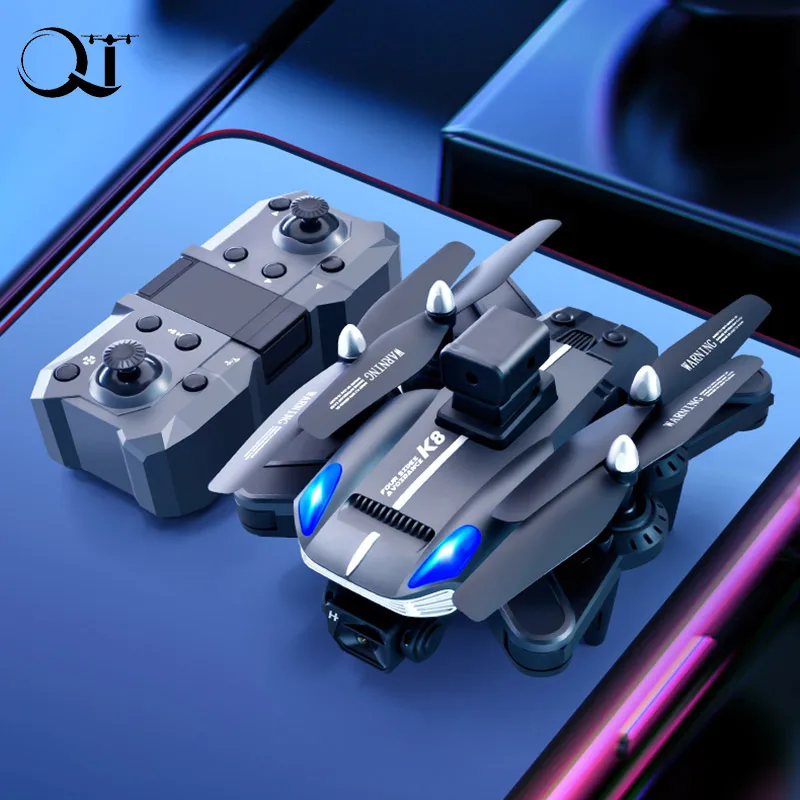 

QJ K8 Dual 4K Drone Camera WIFI FPV 2.4G Obstacle Avoidance Optical Flow Positioning LED Four Axis Rc Quadcopter Toy Gift