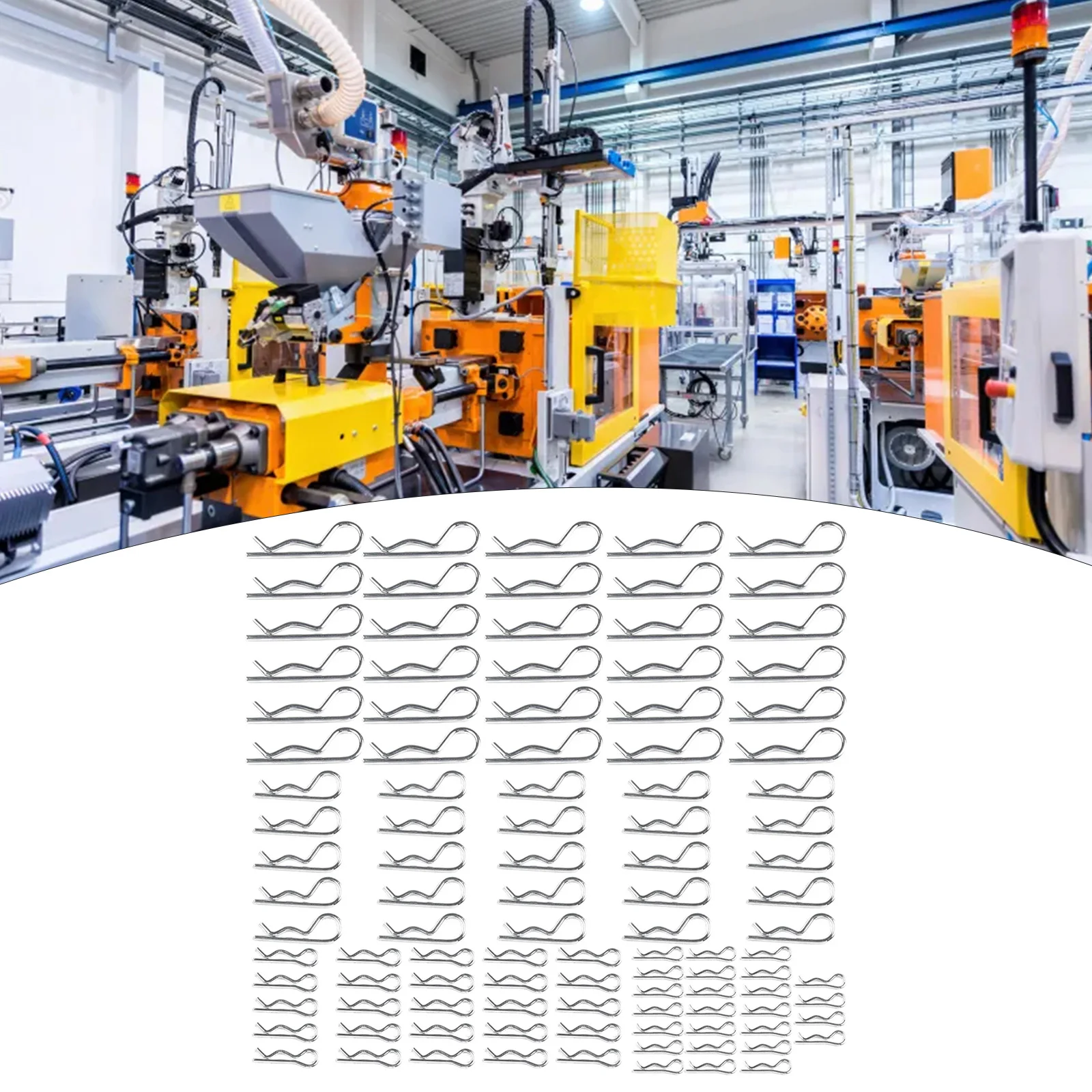 

100PCS Mechanical Hitch Hair R Cotter Pin Tractor Clip Assortment Set Carbon Steel Cotter Pins M1.2*21mm M1.5*28mm Hardware