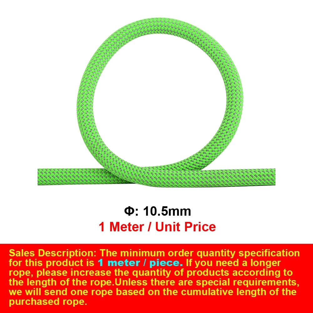 Φ10,5mm-Statik Halat,Açık Havada Kaya Tırmanışı, Dağ Tırmanışı, Hızlı İniş, Yüksek İrtifa Operasyonu, Kurtarma Naylon Emniyet Halatı